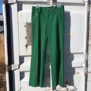 Jolly green wide legged trousers with smart button accents size 6